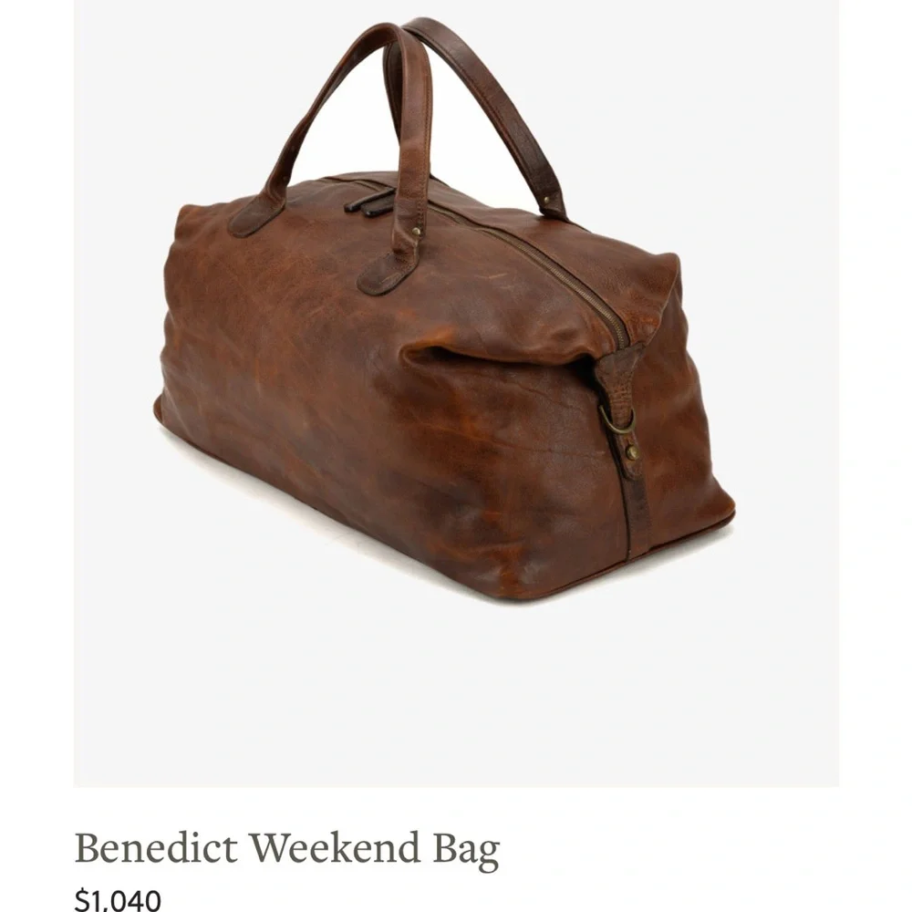 NEW Moor and Giles Benedict Weekend Bag in Titan Milled Brown - Picture 2 of 16